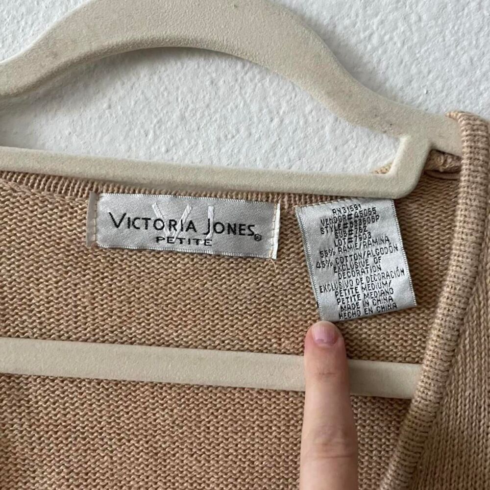 Victoria Jones Petite Floral Cardigan Women's S Vintage Embroidered Y2K Knit - Picture 3 of 7